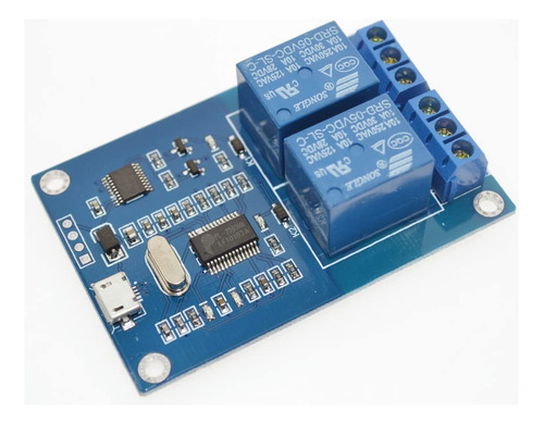 Modulo Rele Micro Usb 5v 2 Canal Panel Control Indicador Via