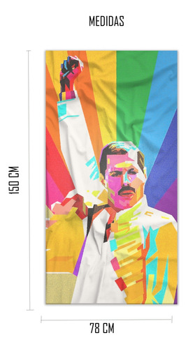 Tallaxi Toalla Baño Orgullo Lgbtq+ Pride 78cm X 150cm Multicolor Freddie Mercury