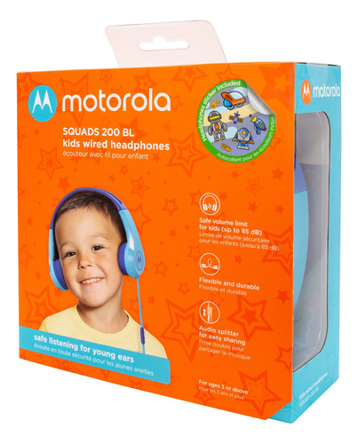 Audífono Squads200 Cable Manos Libres Infantil Azul Motorola