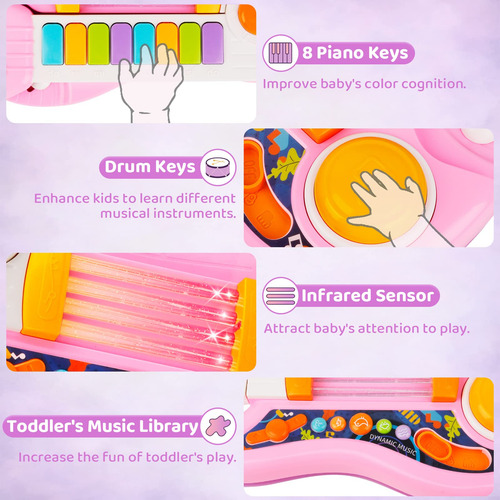 Instrumento Musical Twfric Kids, Guitarra Eléctrica 2 En 1,