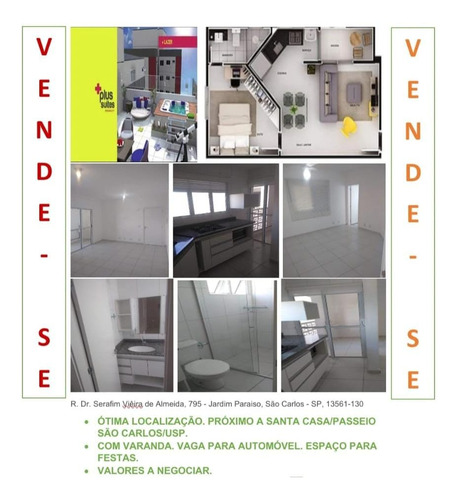 Vendo Apartamento 1 Quarto, Ótima Localização Em São Carlos.