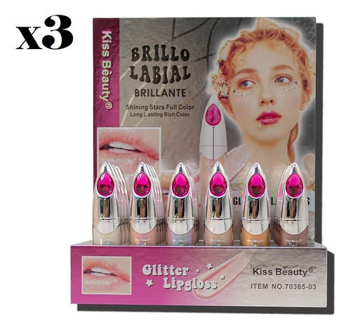 Brillo Gloss Holográfico Glam Shine Kiss Beauty