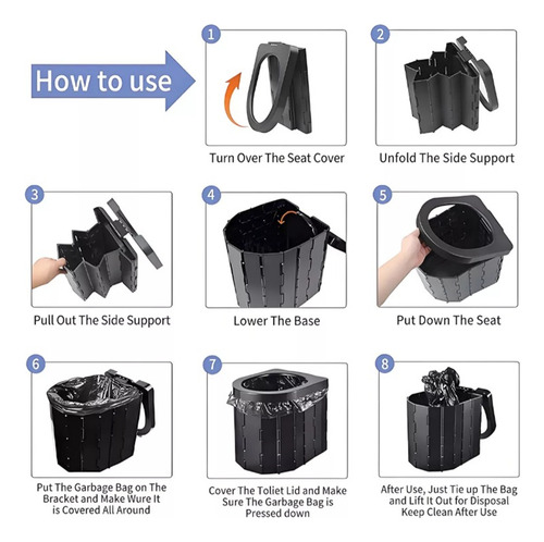 Inodoro De Emergencia Portátil Plegable Para Exteriores