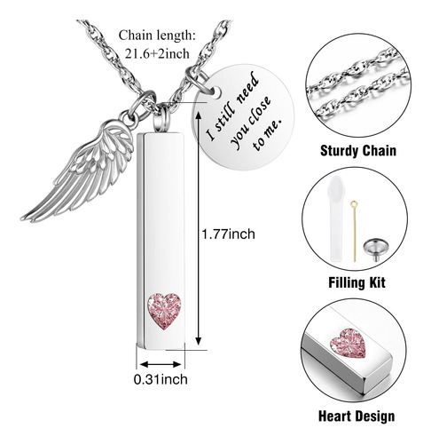 Joyería De Cremación Para Cenizas Con Colgante De Ala De Áng