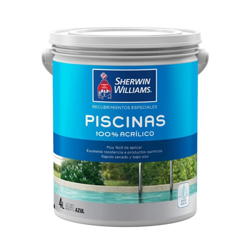 Pintura Sherwin Williams Piscinas 100% Acrílico Azul 4 Lts.