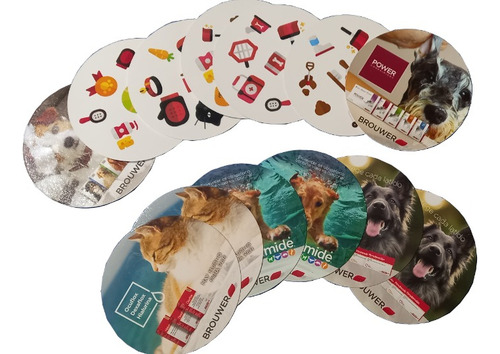 100 Mazos Naipes Redondos Personalizados Ambos Lados Dobbles