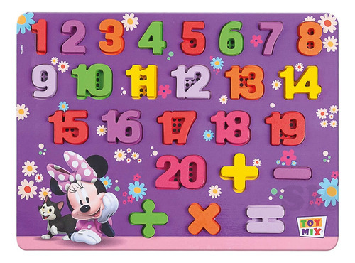 Placa Pedagógica Mdf Educativo Números Numerais Minnie 