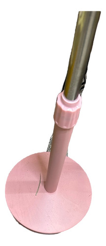 Lámpara Con Lupa Rosa De Pedestal Ajustable Regulador Deluz
