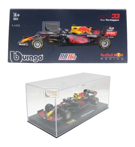 Red Bull RB16b Verstappen #33 Acrílico Fórmula 1 1/43 Burago