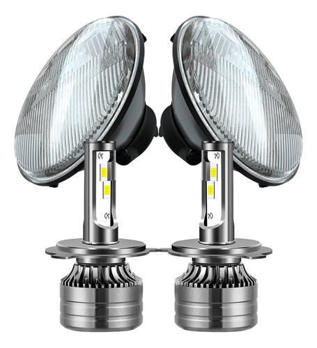 7-inch Redondo Faro Viene Con Bombillas 6000k Led H4 9003