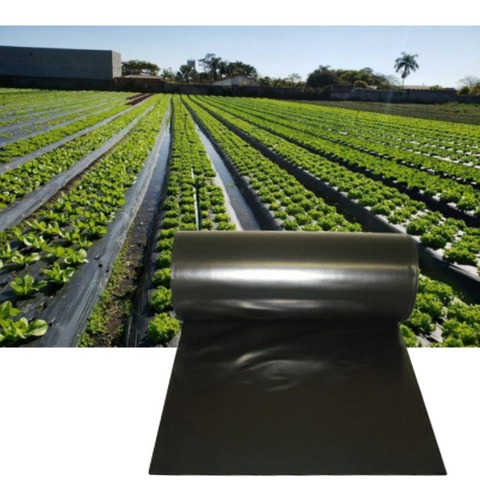 Mulching Preto/preto Para Canteiro  1,80 X 500 Negreira