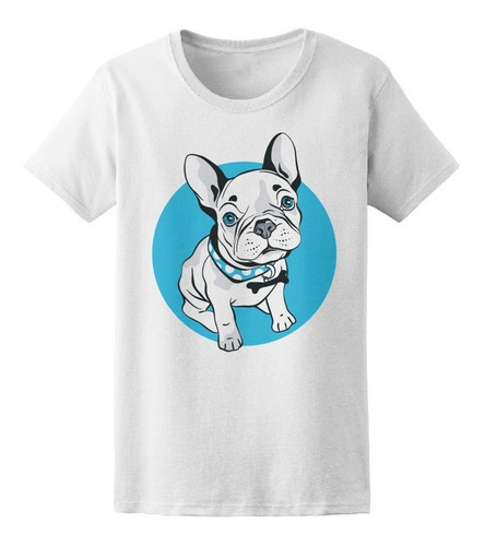 Bulldog Francés Dentro De Un Círculo Azul Camiseta De Hombre