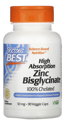 Bisglicinato De Zinco 100% Quelado 50mg 90 Caps Doctor's Bes Sabor Without Flavor