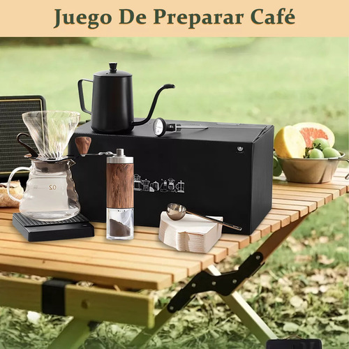 Juego Cafetera Manual Goteo Hervidor Molinillo 8 Pzs
