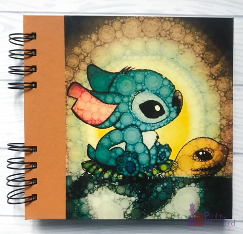 Cuaderno Artesanal De Disney - Stitch Y Tortuga