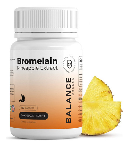 Bromelina 500 Mg, 180 Cápsulas - Enzima Digestiva De Extrac