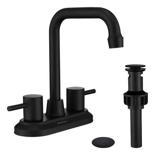 Rehomaong Grifo Baño Negro 2 Manija Para Lavabo 4  Tocador 3