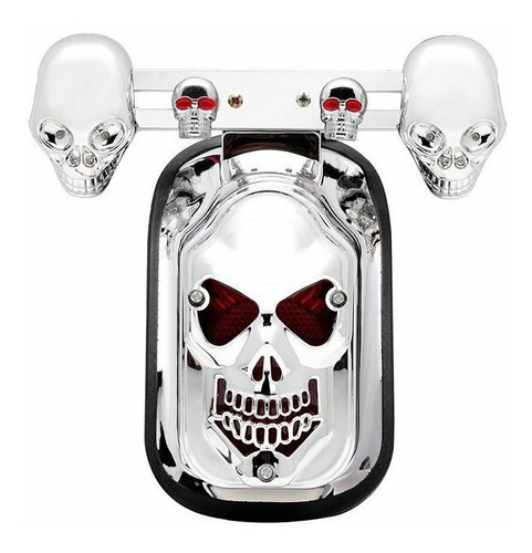 Harley Motocicleta Calavera Luz Trasera Con Flash Led