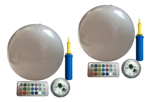 2x Juguetes De Piscina 16 Colores Bola Brillante Led