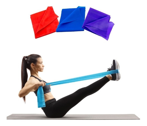 Kit Thera Band Faixa Elástica Pilates Ginástica Treino
