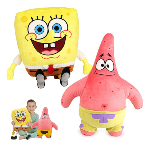 Peluche Bob Esponja Patricio Estrella 35cm Regalo Niños 2pcs