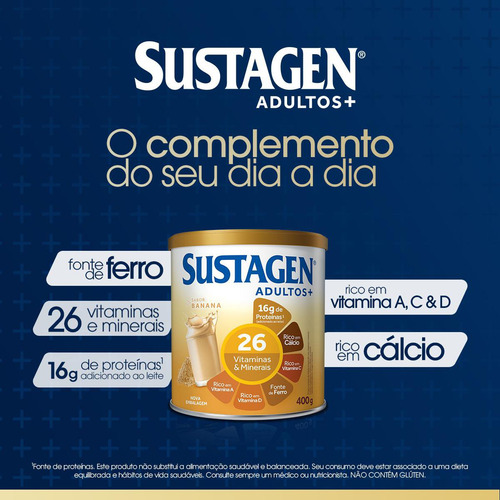 Complemento Alimentar Adultos+ Sabor Banana 400g Sustagen