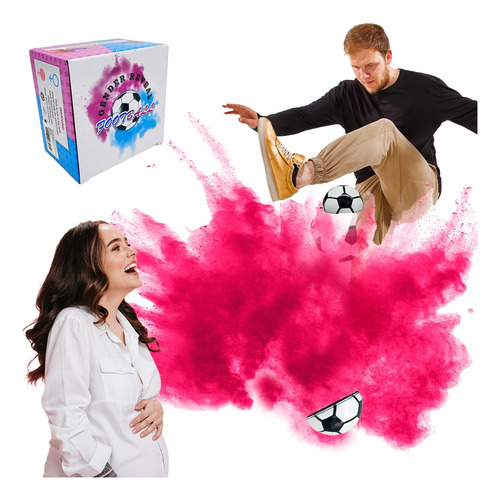 Revelacion Sexo Pelota Futbol Polvo Baby Shower Reveal Bb Color Rosa