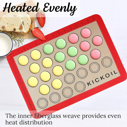 Juego De 2 Tapetes De Silicona Hornear Macarons, Media ...