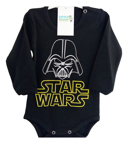 Body Para Bebe Manga Larga Star Wars Vader Algodon Premium