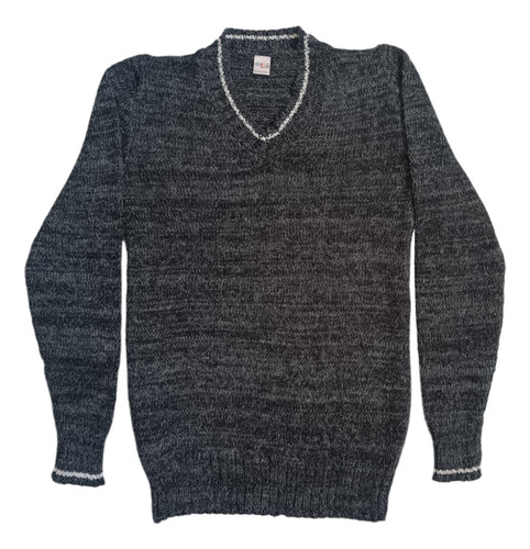 Buzo Saco Chana Sweaters Gris Cuello V Jaspeado Para Hombre