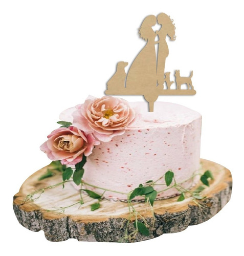 Letrero Para Pastel Pareja De Novias Topper Cake Art955