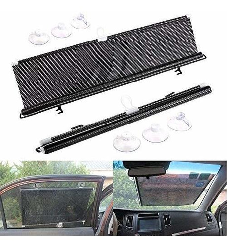 Protector Solar Lateral P Parasol Enrollable Para Coche, Par