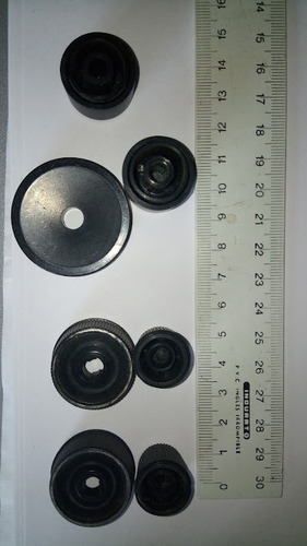 Lote De 4 Perillas+ 3 Bases Negras De Baquelita Para Radio (Usado)