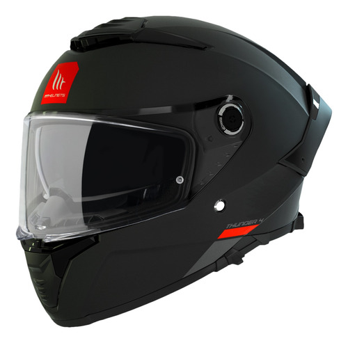 Casco Mt Helmets Thunder 4sv A1 Solid Negro Mate Moto Dot
