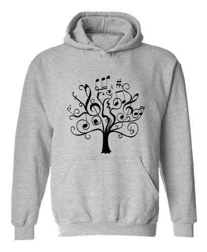 Buzo Canguro Arbol De La Musica Vida Canciones Notas Hoodie