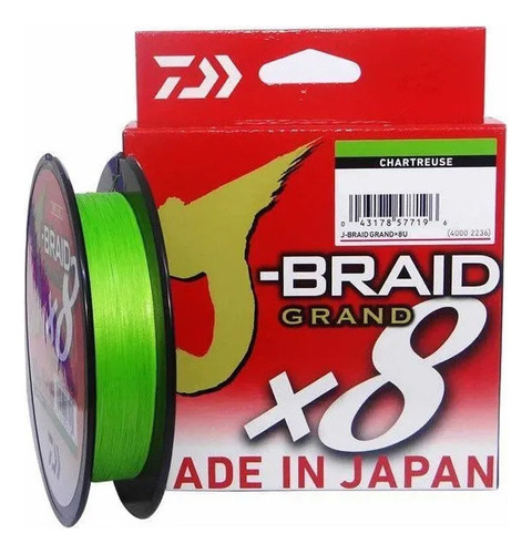 Linha Pesca Multifilamento J-braid X8 Daiwa 135m 15lb Verde