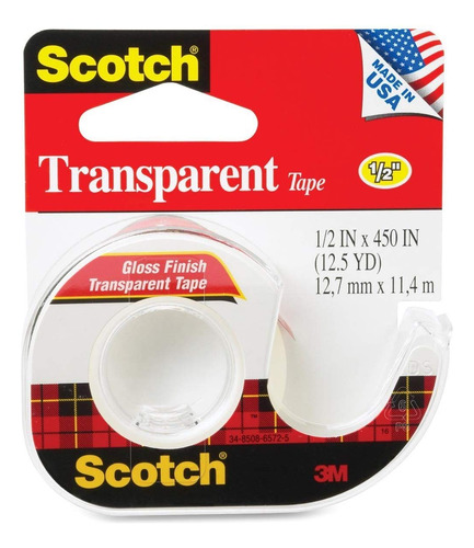 Scotch (r) Dispensador De Cinta Transparente, 1/2 Pulgadas .