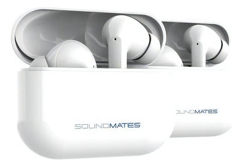 Audífonos Inalámbricos Soundmates Bluetooth 5.3 Por 2 Pares Color Blanco