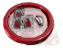 Comprar Cubre Volante Pomo Palanca Cambio Kit Tuning Auto Rojo K680