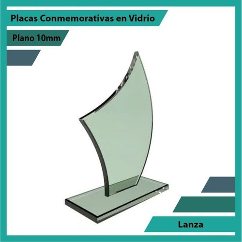 Premiación En Cristal Lanza Pulido Plano 10mm