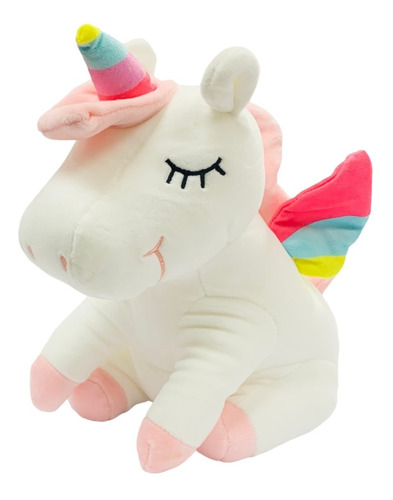 Peluche Unicornio Grande 69cm Suave /color Rosado O Blanco