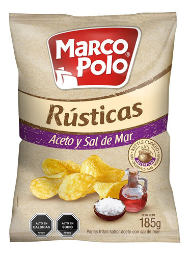 Papas Fritas Rústicas Aceto Y Sal De Mar Marco Polo 185g