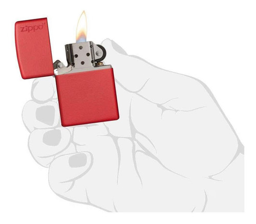 Imagem 3 de 4 de Isqueiro Zippo 233zl Vermelho Classic Com Logo Original