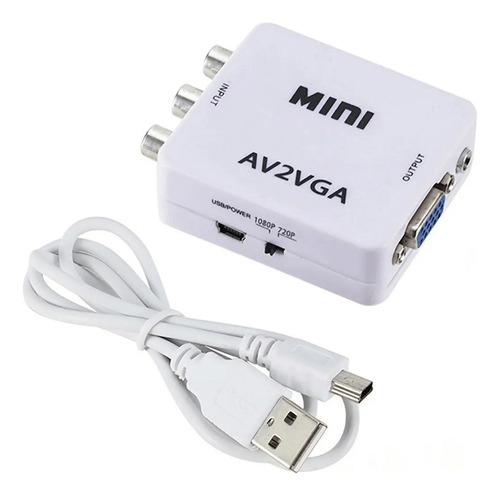 Convertidor Adaptador Señal De Rca A Vga Video Audio