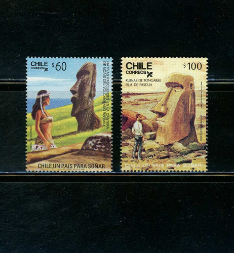 Sellos De Chille. Serie Isla De Pascua. Año 1986.