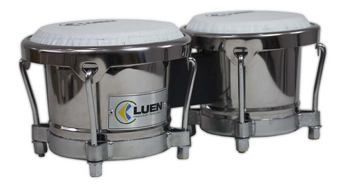 Bongô Aço Inox Cromado 7 E 8 Pol Percussão Luen Pele Vegan