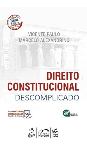 Direito Constitucional Descomplicado, De Marcelo Alexandrino. Editora Método, Capa Mole Em Português