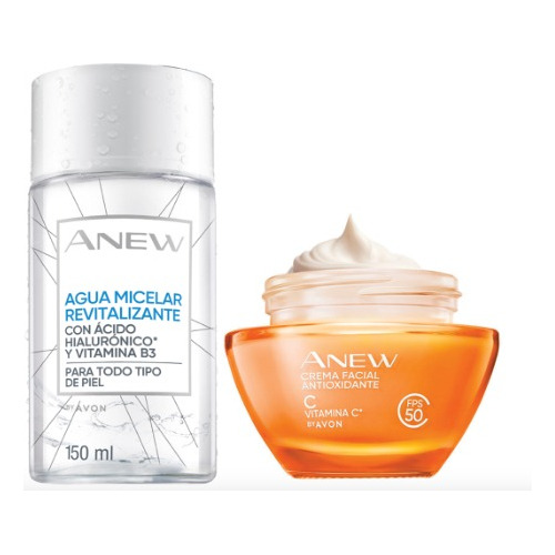 Set X2 Crema Facial Vitamina C + Agua Micelar Avon Anew