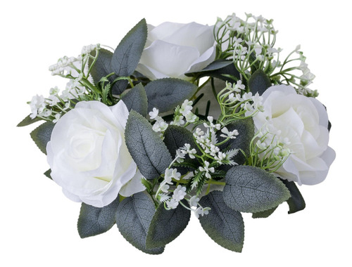 Anillos De Velas De Rosa Artificial Anillo De Flores De Vela
