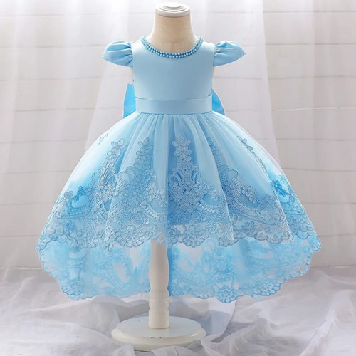 Vestido De Bebé De Fiesta Mini-mi Modelo Esperanza Celeste